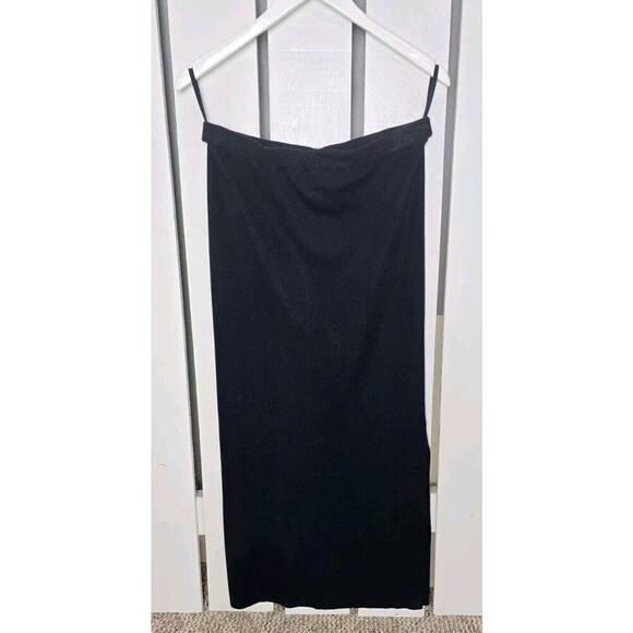 Brochu Walker Merino Wool Blend Soft Pull On Navy Midi Cozy Skirt Large Luxury - Picture 1 of 9